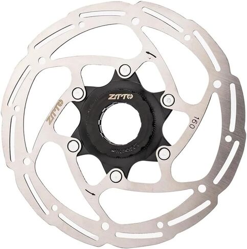 ZTTO Centerlock دراجة القرص دوار فرامل فرامل ، 160 ملم الصلب عالية القوة وسبائك الضوء 1.8 مم 6 حفرة دراجة دراجة دوار دوار دوار أي وسادات لدراجة الطريق MTB (أسود 160 مم) in Kuwait