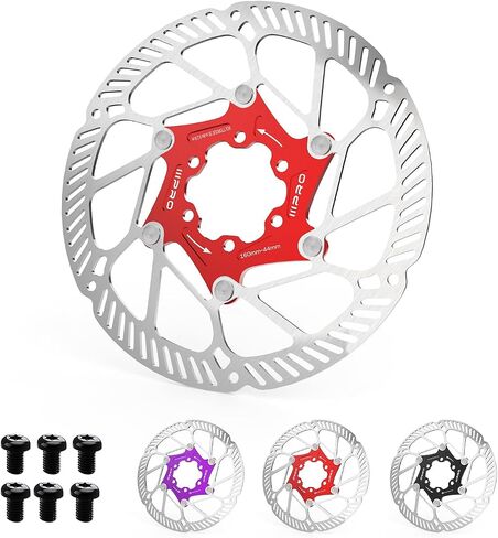 IIIPRO A2 140mm 160mm 180mm 203mm Floating Bike Disc Brake Rotor with 6 Bolts,MTB Mountain Bike Stainless Steel Rotors M5 Screws, Bicycle Disc Brakes Rotors fit Road Bike/Ebike/BMX(Black) in Kuwait