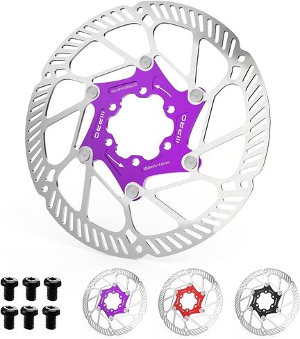 IIIPRO A2 140mm 160mm 180mm 203mm Floating Bike Disc Brake Rotor with 6 Bolts,MTB Mountain Bike Stainless Steel Rotors M5 Screws, Bicycle Disc Brakes Rotors fit Road Bike/Ebike/BMX(Black) in Kuwait