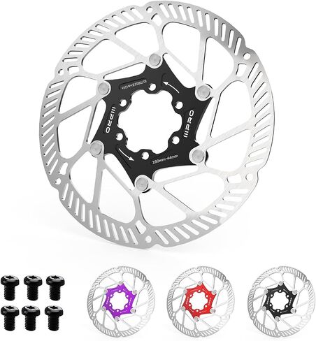 IIIPRO A2 140mm 160mm 180mm 203mm Floating Bike Disc Brake Rotor with 6 Bolts,MTB Mountain Bike Stainless Steel Rotors M5 Screws, Bicycle Disc Brakes Rotors fit Road Bike/Ebike/BMX(Black) in Kuwait