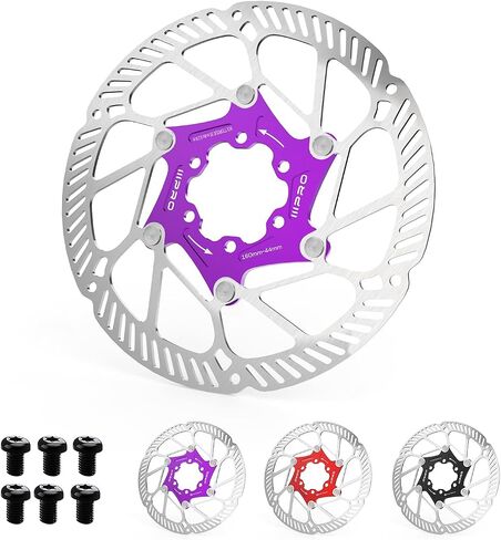 IIIPRO A2 140mm 160mm 180mm 203mm Floating Bike Disc Brake Rotor with 6 Bolts,MTB Mountain Bike Stainless Steel Rotors M5 Screws, Bicycle Disc Brakes Rotors fit Road Bike/Ebike/BMX(Black) in Kuwait