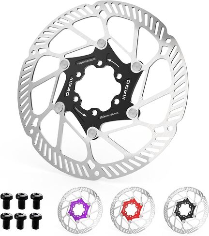 IIIPRO A2 140mm 160mm 180mm 203mm Floating Bike Disc Brake Rotor with 6 Bolts,MTB Mountain Bike Stainless Steel Rotors M5 Screws, Bicycle Disc Brakes Rotors fit Road Bike/Ebike/BMX(Black) in Kuwait