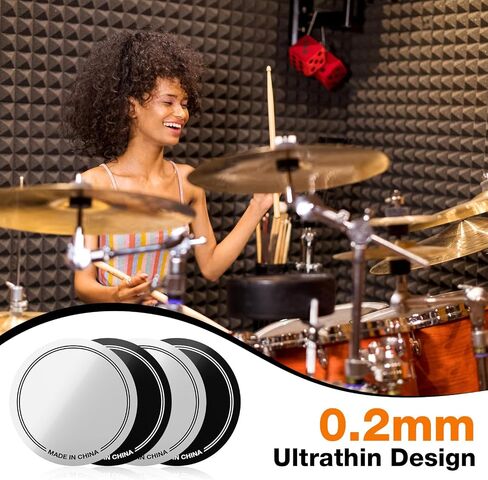 Facmogu 4pcs باس باس Drump Damping Patches ، ملصقات حامي Drumhead ذاتية اللصق ، لوحة صوتية ، تصحيح طبل ركلة ، تصحيح Drumhead Patch للأداء/الممارسة (Black & Wihte) in Kuwait