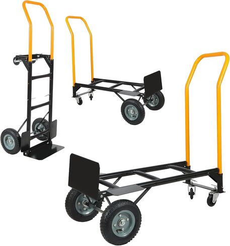 RedSwing 2 in 1 Convertible Hand Truck, Portable Utility Dolly Cart with Telescoping Handle 4 Wheels, Heavy Duty Folding Platform Cart for Industrial, Warehouse, Home, Office, Luggage,330 Lbs Capacity in Kuwait