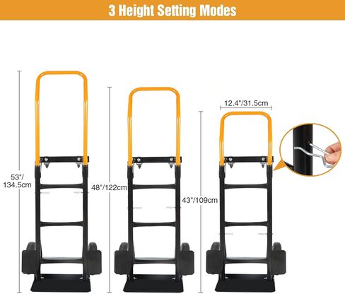 RedSwing 2 in 1 Convertible Hand Truck, Portable Utility Dolly Cart with Telescoping Handle 4 Wheels, Heavy Duty Folding Platform Cart for Industrial, Warehouse, Home, Office, Luggage,330 Lbs Capacity in Kuwait