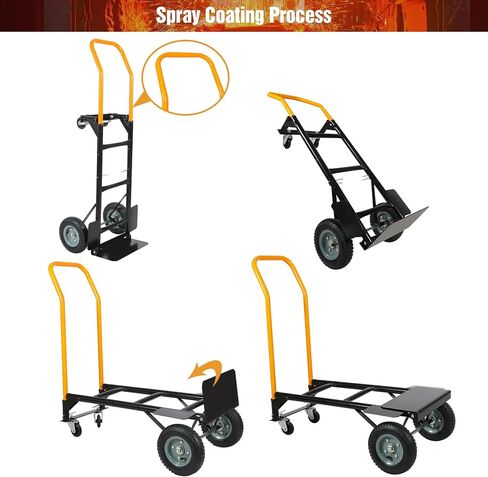 RedSwing 2 in 1 Convertible Hand Truck, Portable Utility Dolly Cart with Telescoping Handle 4 Wheels, Heavy Duty Folding Platform Cart for Industrial, Warehouse, Home, Office, Luggage,330 Lbs Capacity in Kuwait
