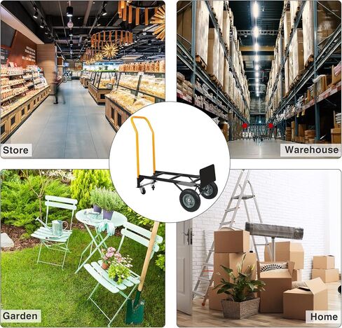 RedSwing 2 in 1 Convertible Hand Truck, Portable Utility Dolly Cart with Telescoping Handle 4 Wheels, Heavy Duty Folding Platform Cart for Industrial, Warehouse, Home, Office, Luggage,330 Lbs Capacity in Kuwait