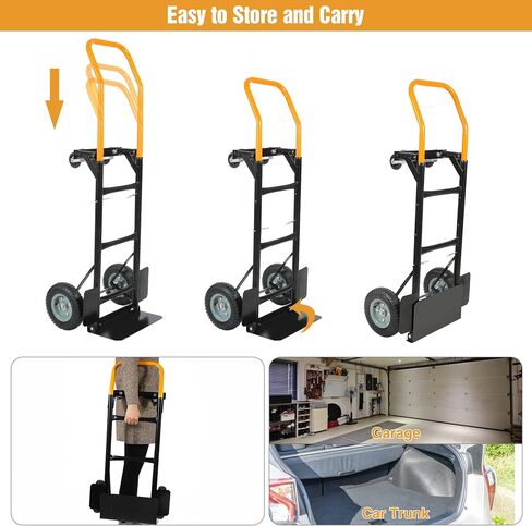 RedSwing 2 in 1 Convertible Hand Truck, Portable Utility Dolly Cart with Telescoping Handle 4 Wheels, Heavy Duty Folding Platform Cart for Industrial, Warehouse, Home, Office, Luggage,330 Lbs Capacity in Kuwait