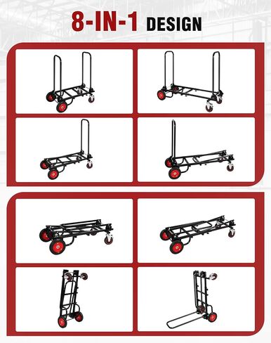 RedSwing 2 in 1 Convertible Hand Truck, Portable Utility Dolly Cart with Telescoping Handle 4 Wheels, Heavy Duty Folding Platform Cart for Industrial, Warehouse, Home, Office, Luggage,330 Lbs Capacity in Kuwait
