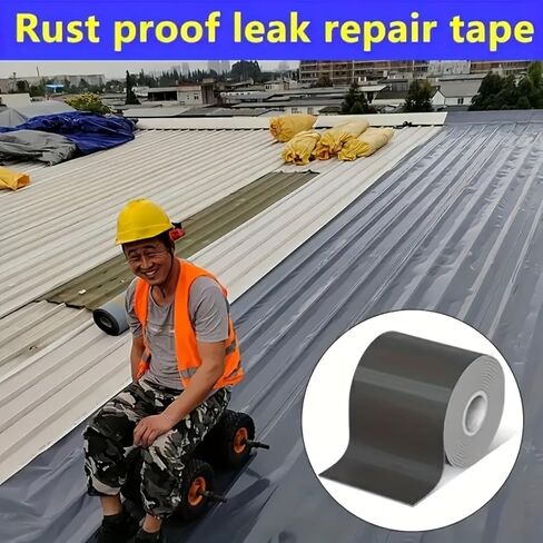 Heavy Duty Industrial roof Waterproof Tape, Suitable for Metal Surfaces, Corrugated Roofs, and Iron Plates - Durable, high-Grade sealant, Industrial roof Maintenance (Gray, 7.874in*196.85in) in Saudi Arabia