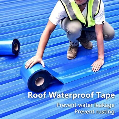 Heavy Duty Industrial roof Waterproof Tape, Suitable for Metal Surfaces, Corrugated Roofs, and Iron Plates - Durable, high-Grade sealant, Industrial roof Maintenance (Gray, 7.874in*196.85in) in Saudi Arabia