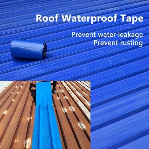 Heavy Duty Industrial roof Waterproof Tape, Suitable for Metal Surfaces, Corrugated Roofs, and Iron Plates - Durable, high-Grade sealant, Industrial roof Maintenance (Gray, 7.874in*196.85in) in Saudi Arabia
