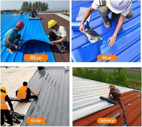 Heavy Duty Industrial roof Waterproof Tape, Suitable for Metal Surfaces, Corrugated Roofs, and Iron Plates - Durable, high-Grade sealant, Industrial roof Maintenance (Gray, 7.874in*196.85in) in Saudi Arabia