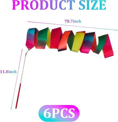 6 PCS RIBBON DANCER WAND FOR in Saudi Arabia