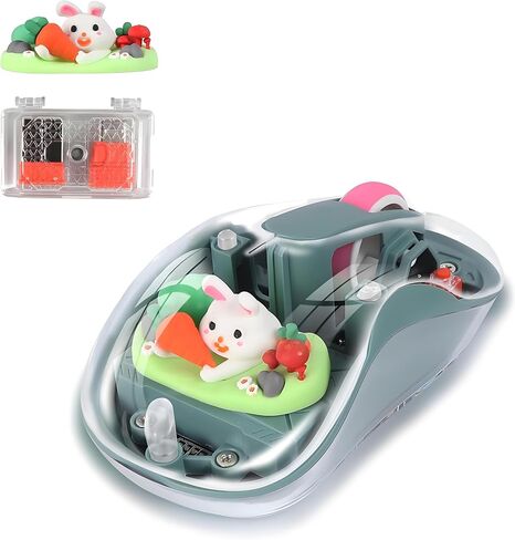 Cute Wireless USB C Mouse - Bluetooth Triple Mode Rechargeable Cartoon Mouse for Laptops, iPads & MacBook Air/Pro - Silent Operation, Portable Design, Unique Magnetic Character (Milk tea color) in Saudi Arabia