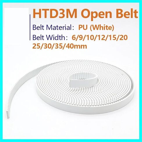 1PCS HTD 3M حزام متزامن مفتوح 3M مفتوح البولي يوريثان الصلب PU عرض 9 10 15 20 مم مع حزام الأساس الصلب (2 متر ، PU-WHITE_6MM) in Kuwait