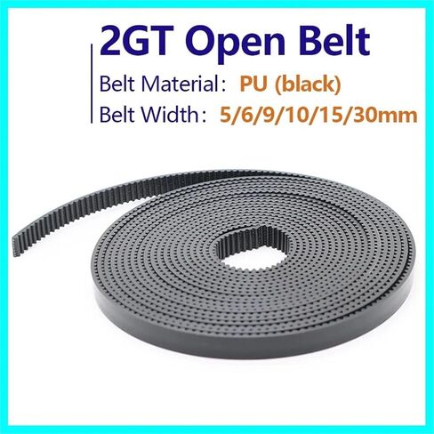 1PCS GT2 حزام توقيت مفتوح 2GT 2M حزام PU مع عرض جوهر الصلب 5 6 9 10 15 30 مم الصلب البولي يوريثان (20 متر ، PU-Black_30mm) in Saudi Arabia