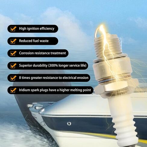 8PCS Iridium Spark Plugs Fit for Johnson Evinrude Mercury Marine Outboard Engines, Replacement for QL78YC, 938M in Saudi Arabia