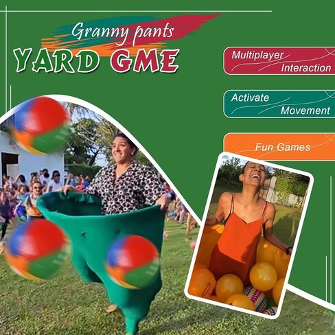 Granny Pants Yard Game, Oversized Giant Stretchy Pants Outdoor Game with Inflatable Ball & Bicycle Pump, for Birthdays, BBQs, Beach and Backyard Games in Saudi Arabia