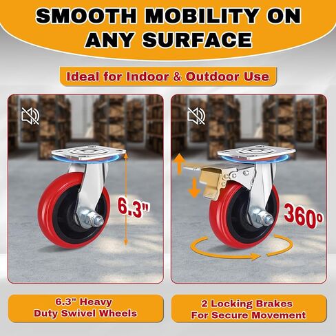 2IN1 Steel Panel Cart Dolly – Heavy Duty Drywall Lumber Truck Cart with 3000 LBS Capacity, 44 x 28 Inch 2.2MM Steel Plate, 6" Swivel Brake Wheels, 1 Front & 3 Side Handrails (XL) in Kuwait