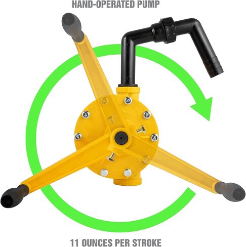 OEMTOOLS 24470 Rotary Barrel Pump, Polypropylene Drum Hand Pump for Water-Based Solutions, 55 Gallon Water Barrel Pump, Chemical Barrel Pump, Fast Flow Rate in Saudi Arabia