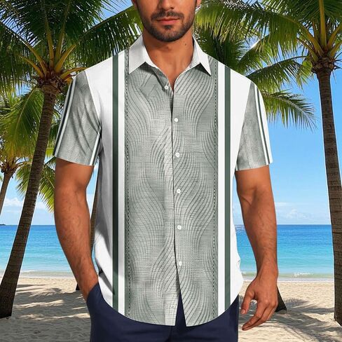 Cuban Guayabera Shirts for Men Short Sleeve Casual Button Down Shirts Summer Vacation Beach Shirt Mexican Tops in Saudi Arabia