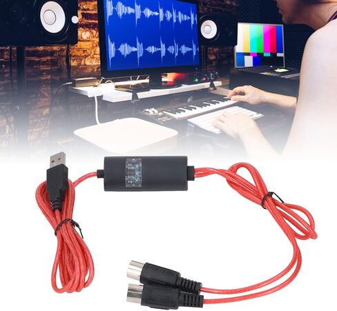 كابل USB إلى MIDI ، محول واجهة USB MIDI من USB ، MIDI إلى USB محول الكابل للموسيقى البيانو إلى الكمبيوتر المحمول للكمبيوتر الشخصي in Saudi Arabia
