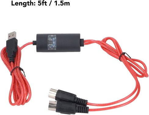 كابل USB إلى MIDI ، محول واجهة USB MIDI من USB ، MIDI إلى USB محول الكابل للموسيقى البيانو إلى الكمبيوتر المحمول للكمبيوتر الشخصي in Saudi Arabia