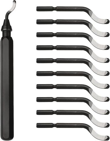 مجموعة أدوات Deburring ، أداة Deburring أداة قابلة لإعادة الاستخدام ثلاثية الأبعاد مع 10 شفرات دوارة فولاذية عالية السرعة للأنابيب البلاستيكية النحاسية النحاسية PVC الحواف ثلاثية الأبعاد (مقبض أسود واحد) in Saudi Arabia