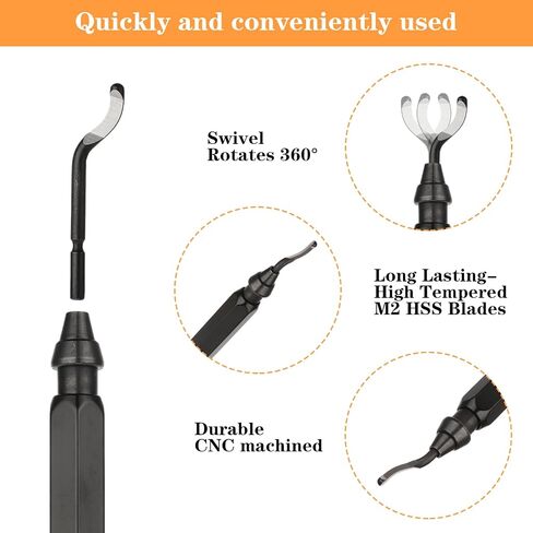 مجموعة أدوات Deburring ، أداة Deburring أداة قابلة لإعادة الاستخدام ثلاثية الأبعاد مع 10 شفرات دوارة فولاذية عالية السرعة للأنابيب البلاستيكية النحاسية النحاسية PVC الحواف ثلاثية الأبعاد (مقبض أسود واحد) in Saudi Arabia