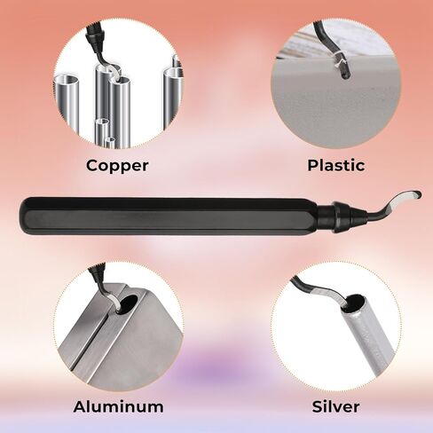 مجموعة أدوات Deburring ، أداة Deburring أداة قابلة لإعادة الاستخدام ثلاثية الأبعاد مع 10 شفرات دوارة فولاذية عالية السرعة للأنابيب البلاستيكية النحاسية النحاسية PVC الحواف ثلاثية الأبعاد (مقبض أسود واحد) in Saudi Arabia