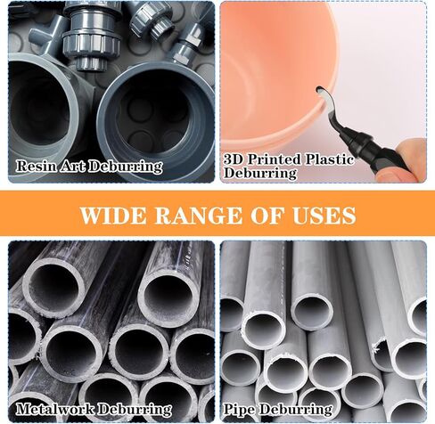 مجموعة أدوات Deburring ، أداة Deburring أداة قابلة لإعادة الاستخدام ثلاثية الأبعاد مع 10 شفرات دوارة فولاذية عالية السرعة للأنابيب البلاستيكية النحاسية النحاسية PVC الحواف ثلاثية الأبعاد (مقبض أسود واحد) in Saudi Arabia