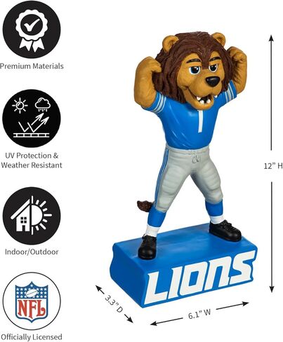 Team Sports America NFL Detroit Lions Fun Contlull Mascot تمثال يبلغ طوله 12 بوصة in Kuwait