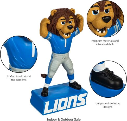 Team Sports America NFL Detroit Lions Fun Contlull Mascot تمثال يبلغ طوله 12 بوصة in Kuwait