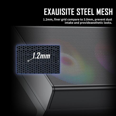 Raidmax X606 Gaming ATX Case, Front Air Intake Design with Metal Mesh Panel, Includes 3X 140mm ARGB Fans + 1x 120mm ARGB Fans, Support 240/280/360mm Water Cooler and MAX 400mm GPUs (X606TBFP700) in Kuwait