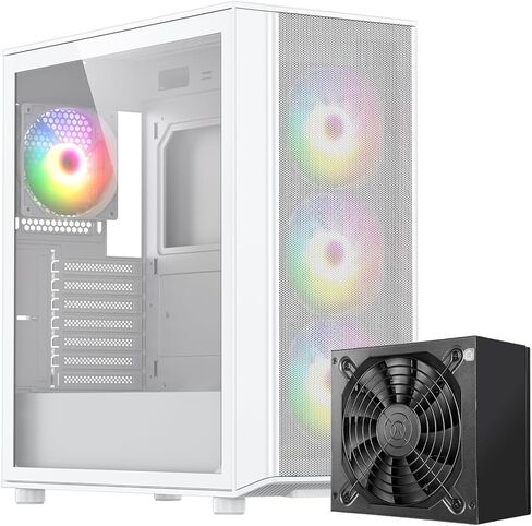 Raidmax X606 Gaming ATX Case, Front Air Intake Design with Metal Mesh Panel, Includes 3X 140mm ARGB Fans + 1x 120mm ARGB Fans, Support 240/280/360mm Water Cooler and MAX 400mm GPUs (X606TBFP700) in Kuwait