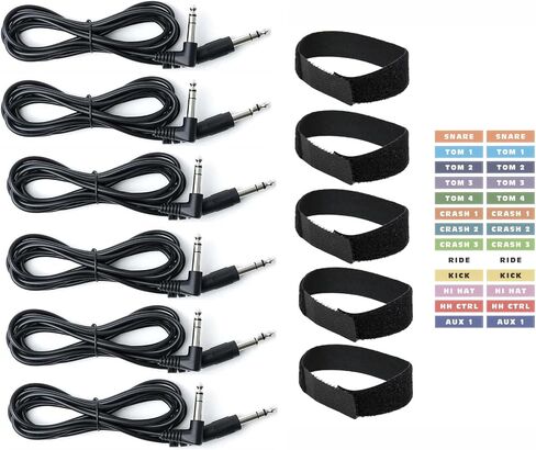 Silverline 6 Cable Connection Kit for Zildjian E-Vault/ALCHEM-E Drum Module - Gold/Bronze in Saudi Arabia