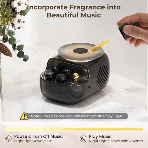 Speakers Bluetooth Wireless, 3 in 1 Protable Cute Speakers with Aromatic Tray, Vintage Record Player Look, Adjustable Ambient Lights for Home Office Decor, Gifts for Mother, Girlfriend, Men in Saudi Arabia