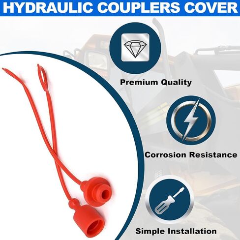 4 Sets 3/8" ISO 5675B Hydraulic Quick Coupler Dust Caps and Plugs – Male & Female Covers for Hydraulic Hose Fittings, Leak-Proof Durable Protective Covers with Retention Ring in Saudi Arabia