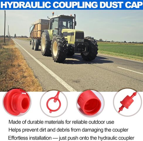 4 Sets 3/8" ISO 5675B Hydraulic Quick Coupler Dust Caps and Plugs – Male & Female Covers for Hydraulic Hose Fittings, Leak-Proof Durable Protective Covers with Retention Ring in Saudi Arabia