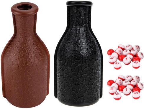 Billiard Shaker Bottle with Tally Balls 2 Sets Billiard Pool Shaker Pool Snooker Billiard Table Kelly Bottle with Numbered Balls Pool Dice Billiards Accessory, 16.50X7.50X7.50CM in Saudi Arabia