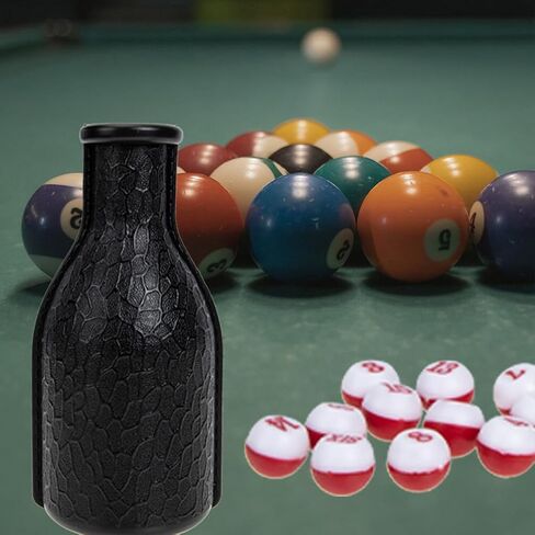 Billiard Shaker Bottle with Tally Balls 2 Sets Billiard Pool Shaker Pool Snooker Billiard Table Kelly Bottle with Numbered Balls Pool Dice Billiards Accessory, 16.50X7.50X7.50CM in Saudi Arabia