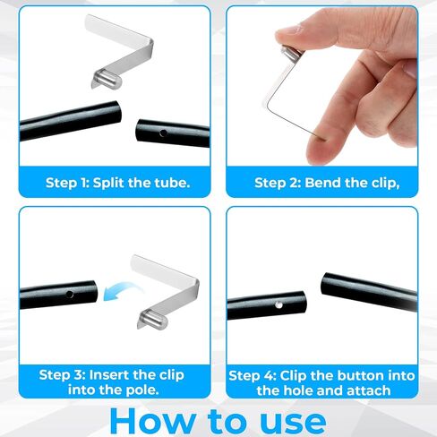 8PCS Kayak Paddle Spring Snap Clips Tent Pole Clips Stainless Steel Kayak Spring Snap Tube Locking Pin Clip Paddle Snaps for Camping Paddles Tent Pole in Saudi Arabia