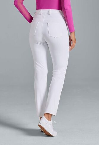 Ibkul Women's 5-Pocket Performance Place-Factured Fabric ، Flattering Fit ، Confer Comfort-75002 Stone Solid M in Kuwait