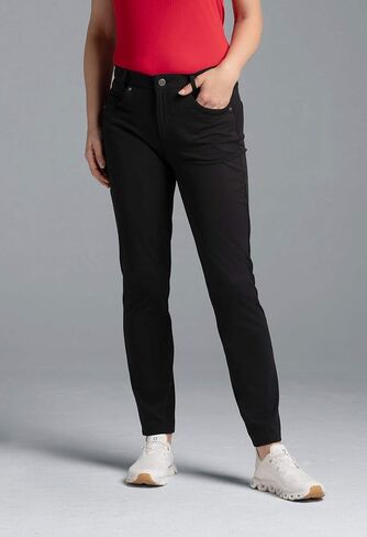 Ibkul Women's 5-Pocket Performance Place-Factured Fabric ، Flattering Fit ، Confer Comfort-75002 Stone Solid M in Kuwait