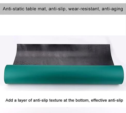 Prevent Static Desk Mat Rubber Mat, High Temperature Resistant PVC Electrostatic Rubber, Green Laboratory Work Maintenance Tablecloth(60x120cm/23.6x47.2in) in Saudi Arabia