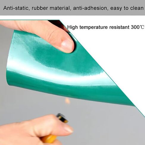 Prevent Static Desk Mat Rubber Mat, High Temperature Resistant PVC Electrostatic Rubber, Green Laboratory Work Maintenance Tablecloth(60x120cm/23.6x47.2in) in Saudi Arabia