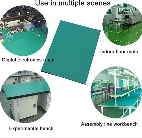 Prevent Static Desk Mat Rubber Mat, High Temperature Resistant PVC Electrostatic Rubber, Green Laboratory Work Maintenance Tablecloth(60x120cm/23.6x47.2in) in Saudi Arabia