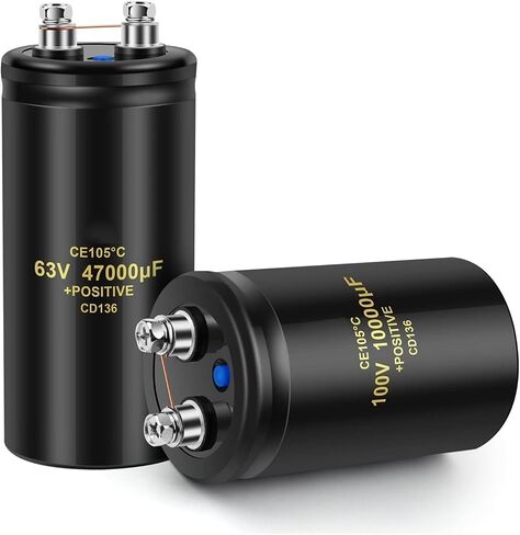 Aluminum Screw Audio Filtering Electrolytic Capacitor 105℃ CD136 Bolt Capacitors 63V 100V 250V 400V 450V CE105℃ 2000H (Size : 400V4700UF 76x105) in Kuwait