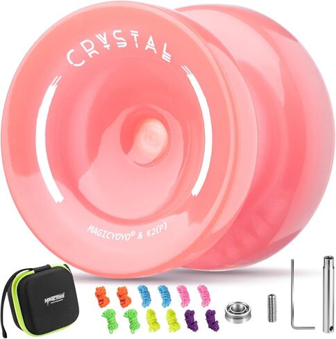 MAGICYOYO K2 Glow Yoyo for Kids 8-12, Responsive Yo-yo Glow in The Dark, Unresponsive Yo yos for Adults, Plastic Yoyo Professional for Finger Spin Trick, 12 Yo-yos Strings + Accessory kit -Glow Yellow in Kuwait